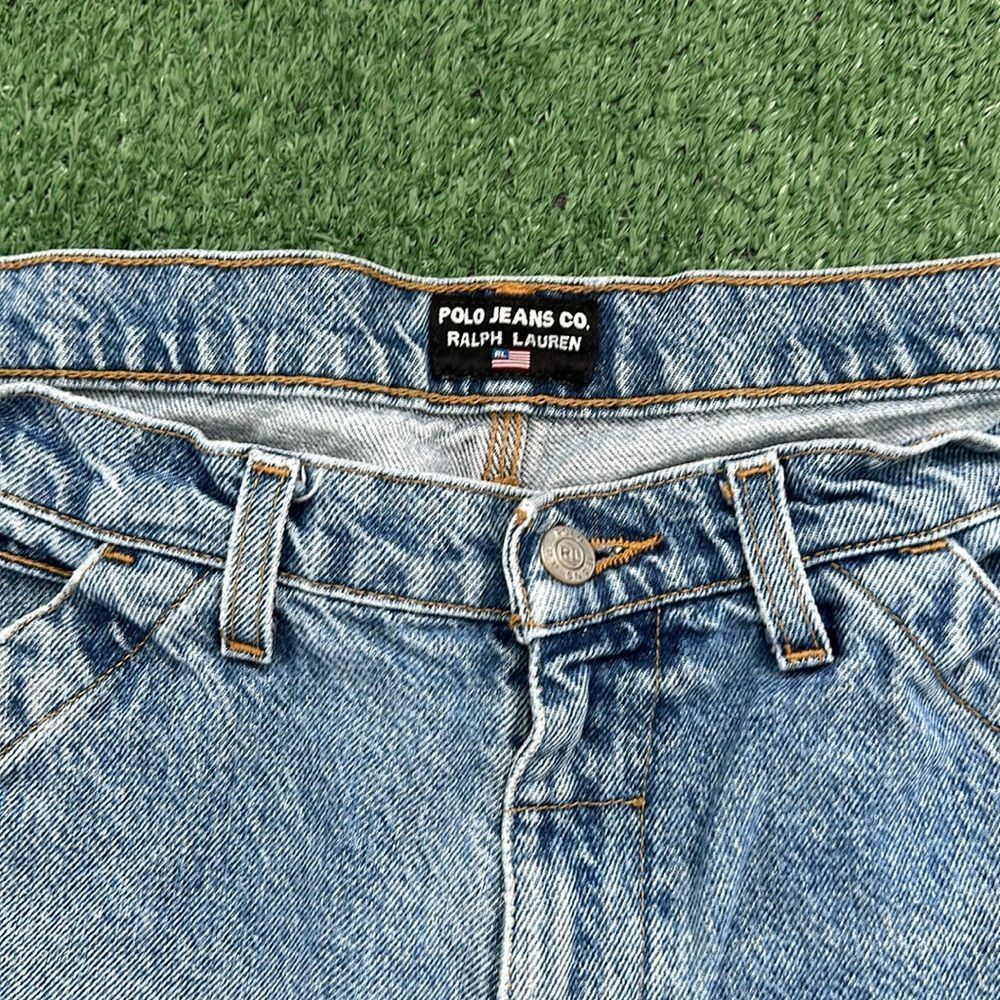 VINTAGE Y2K POLO RALPH LAUREN JEANS CARPENTER BAGGY STYLE MENS 33X32 - Picture 9 of 10